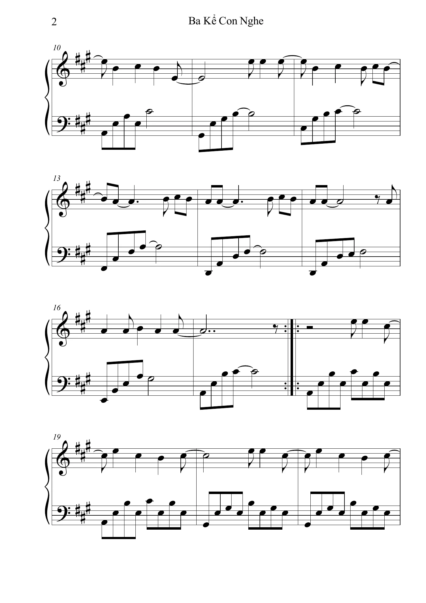 Ba Ke Con Nghe NHP Piano Sheet – trang 2