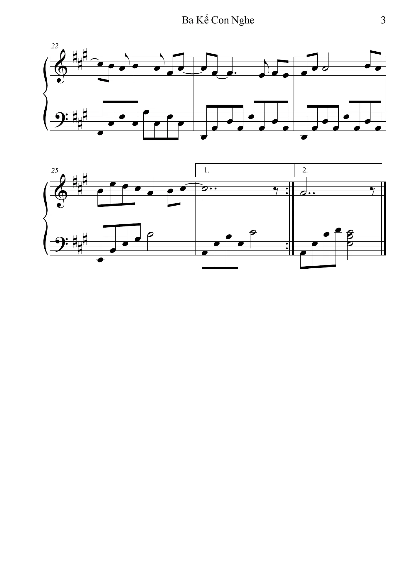 Ba Ke Con Nghe NHP Piano Sheet – trang 3