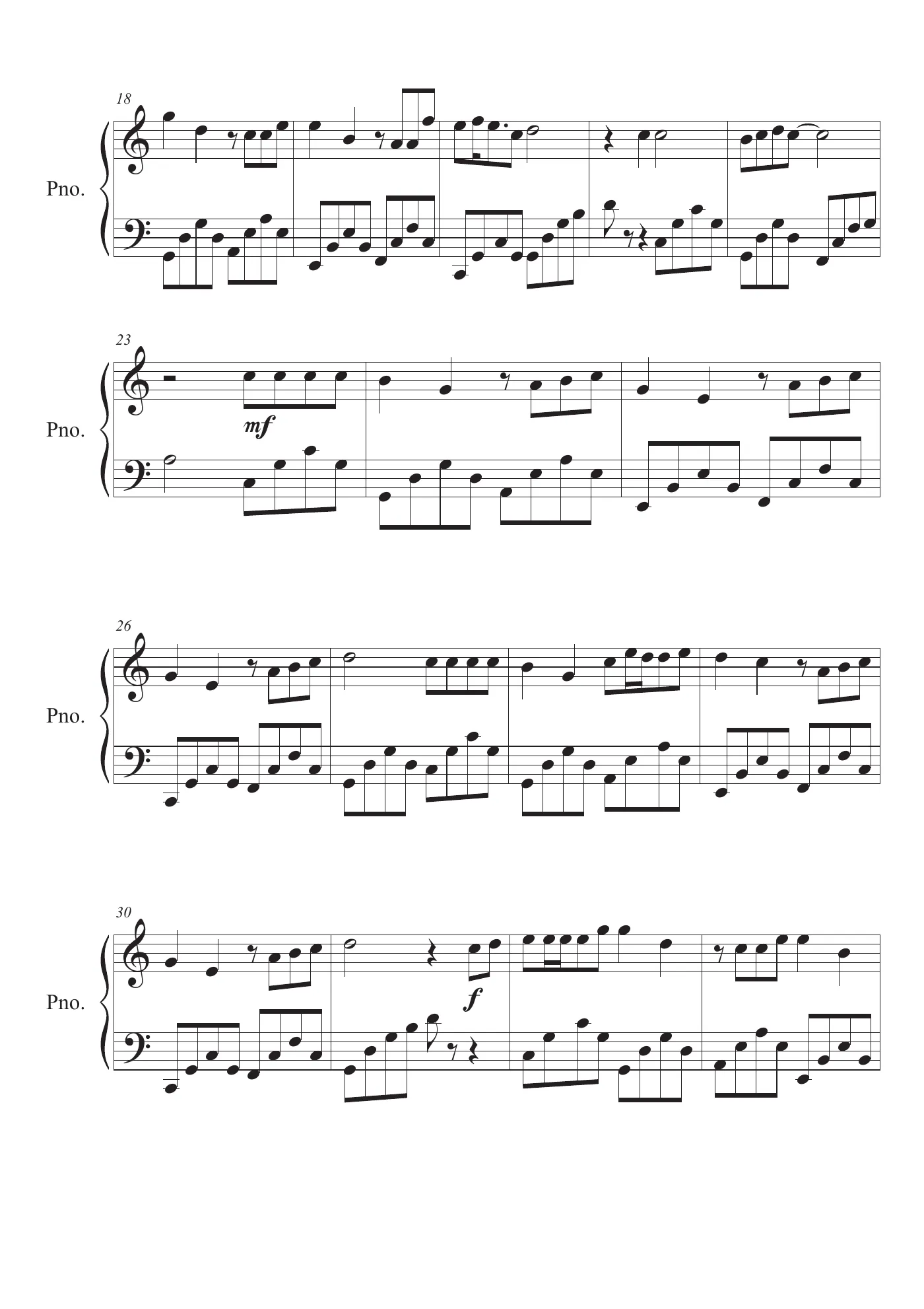 Beautiful In White Score – page 2