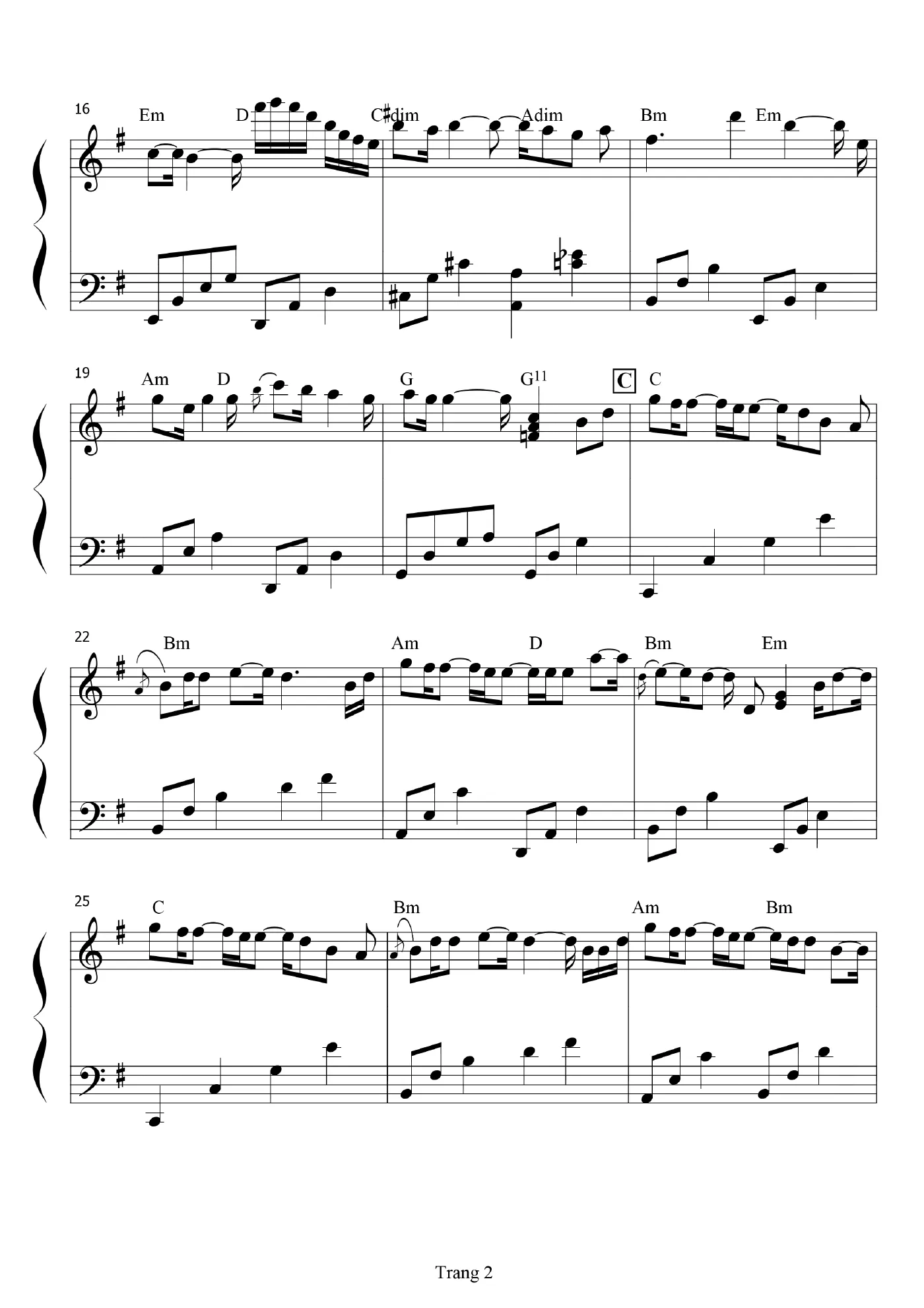 Cham Khe Tim Anh Mot Chut Thoi.PianoSheet – page 2