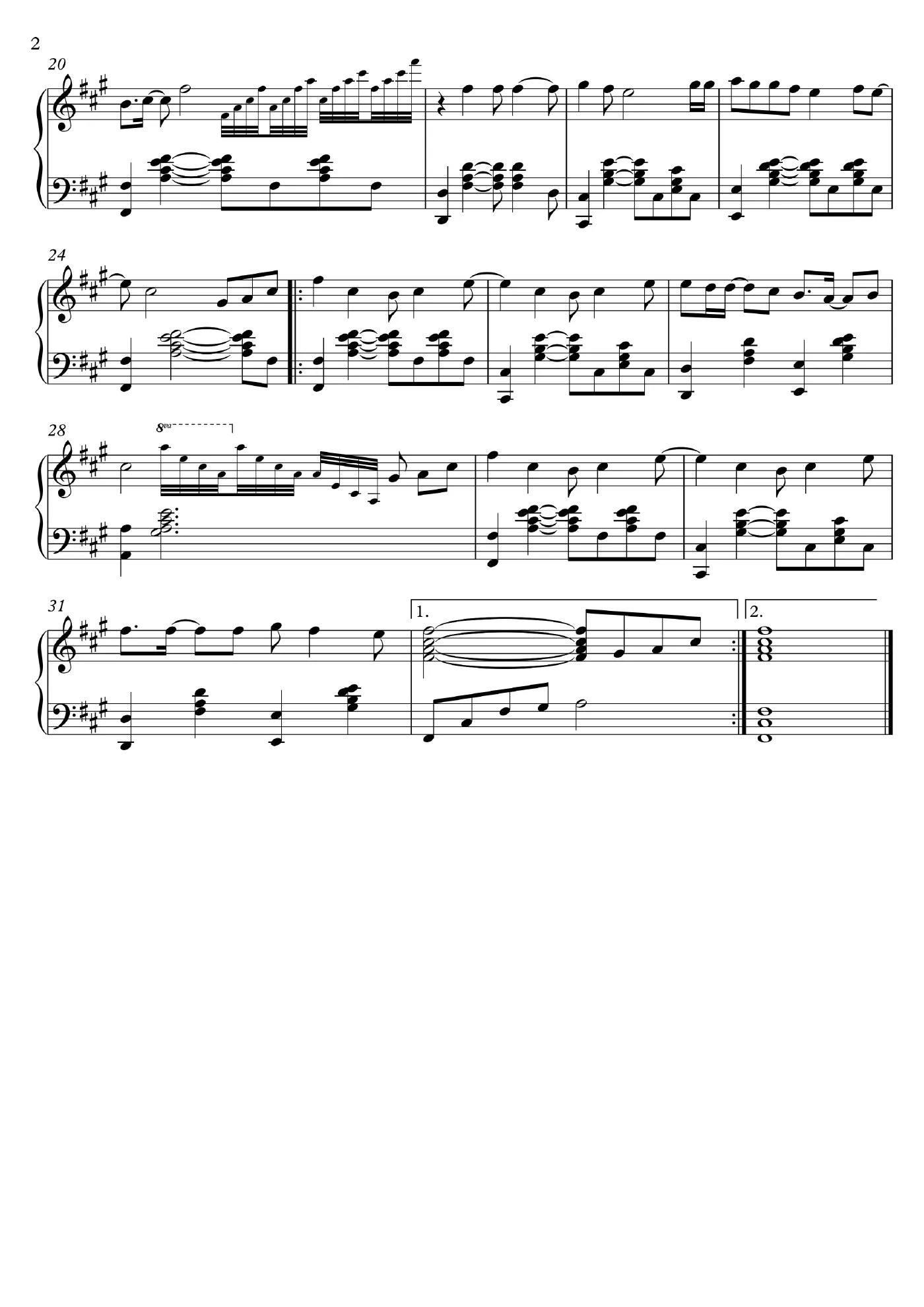 Chua Bao Gio Piano Sheet – page 2