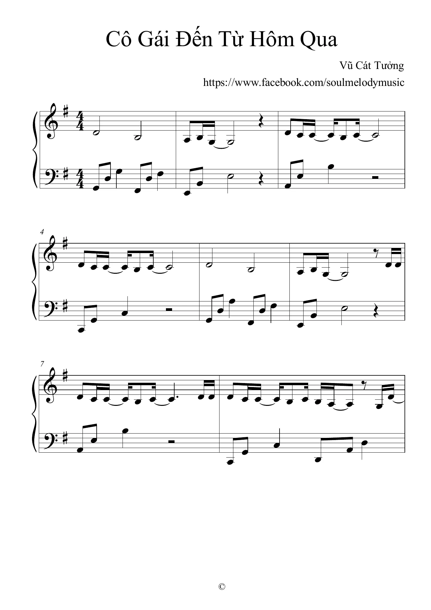 Co Gai Den Tu Hom Qua VCT Piano sheet – trang 1
