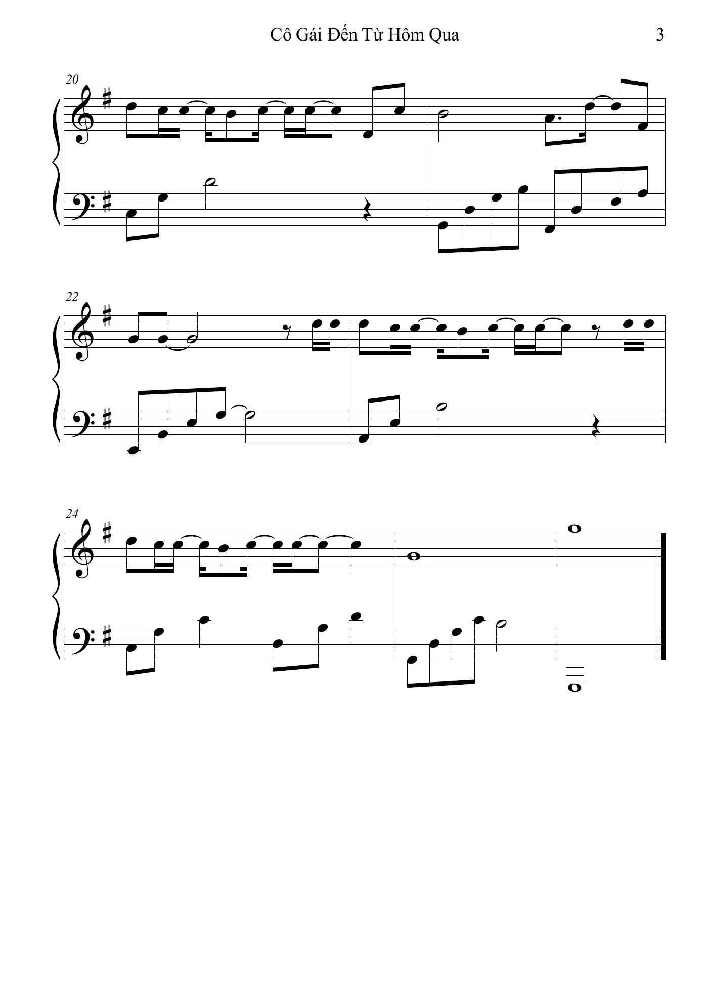 Co Gai Den Tu Hom Qua VCT Piano sheet – trang 3