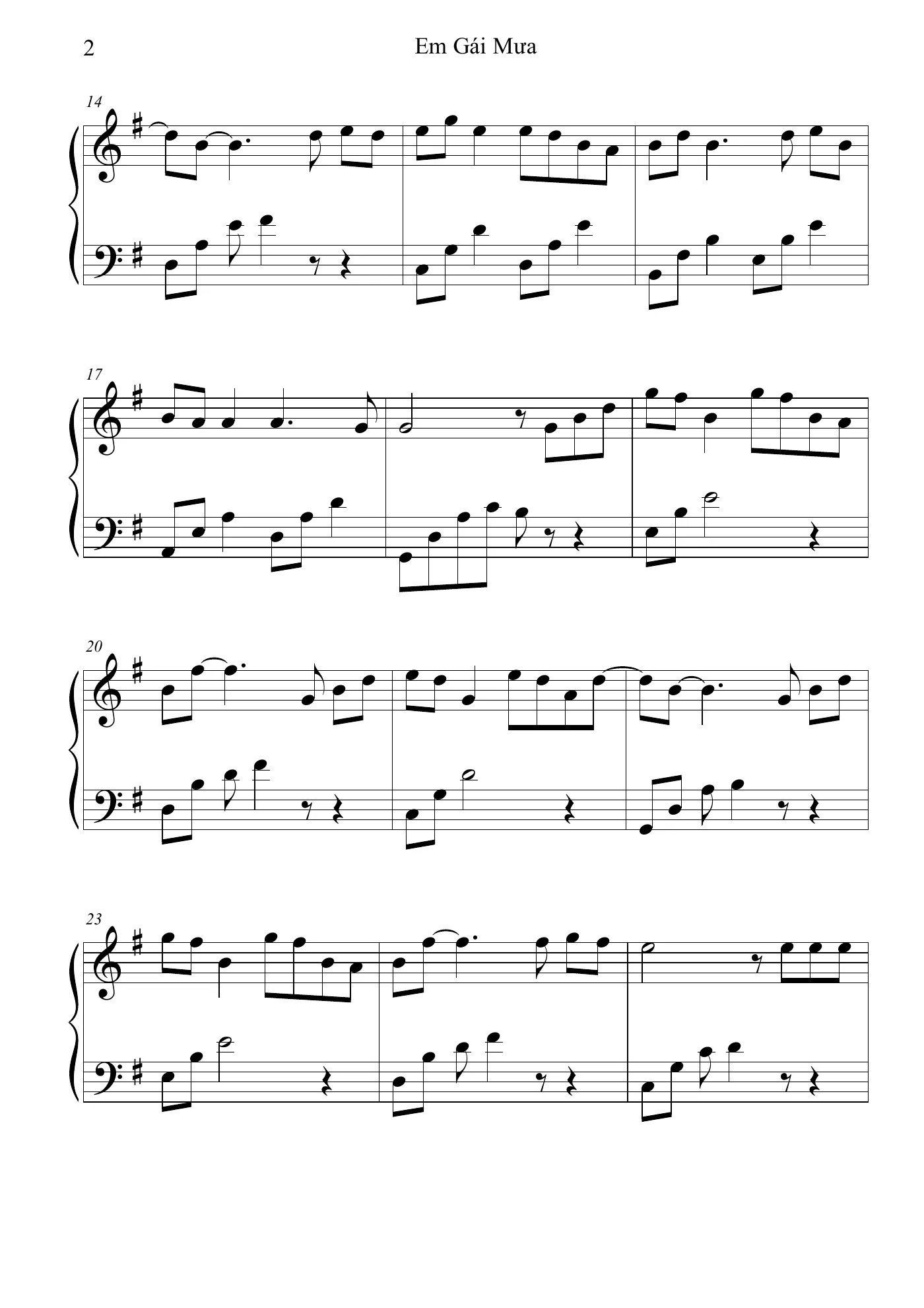 Em Gai Mua Piano Sheet – page 2