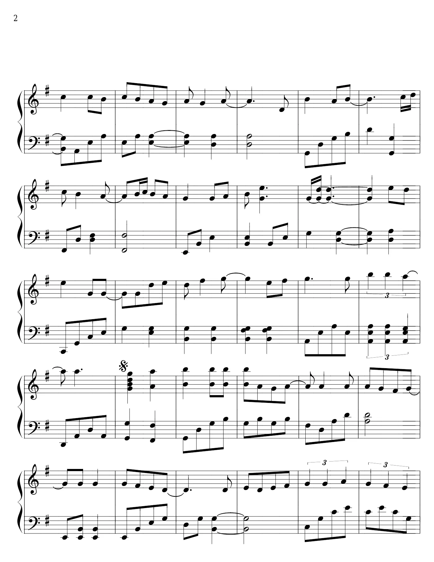 Giac mo than tien piano sheet – page 2