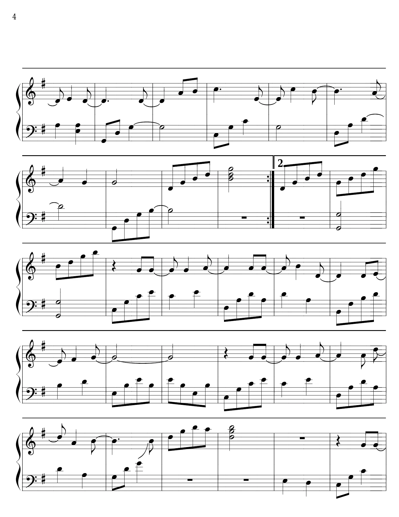 Giac mo than tien piano sheet – page 4