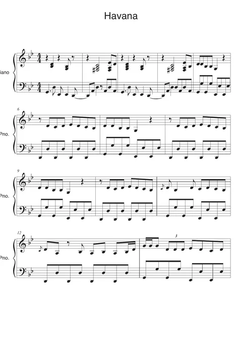 Havana Score – trang 1