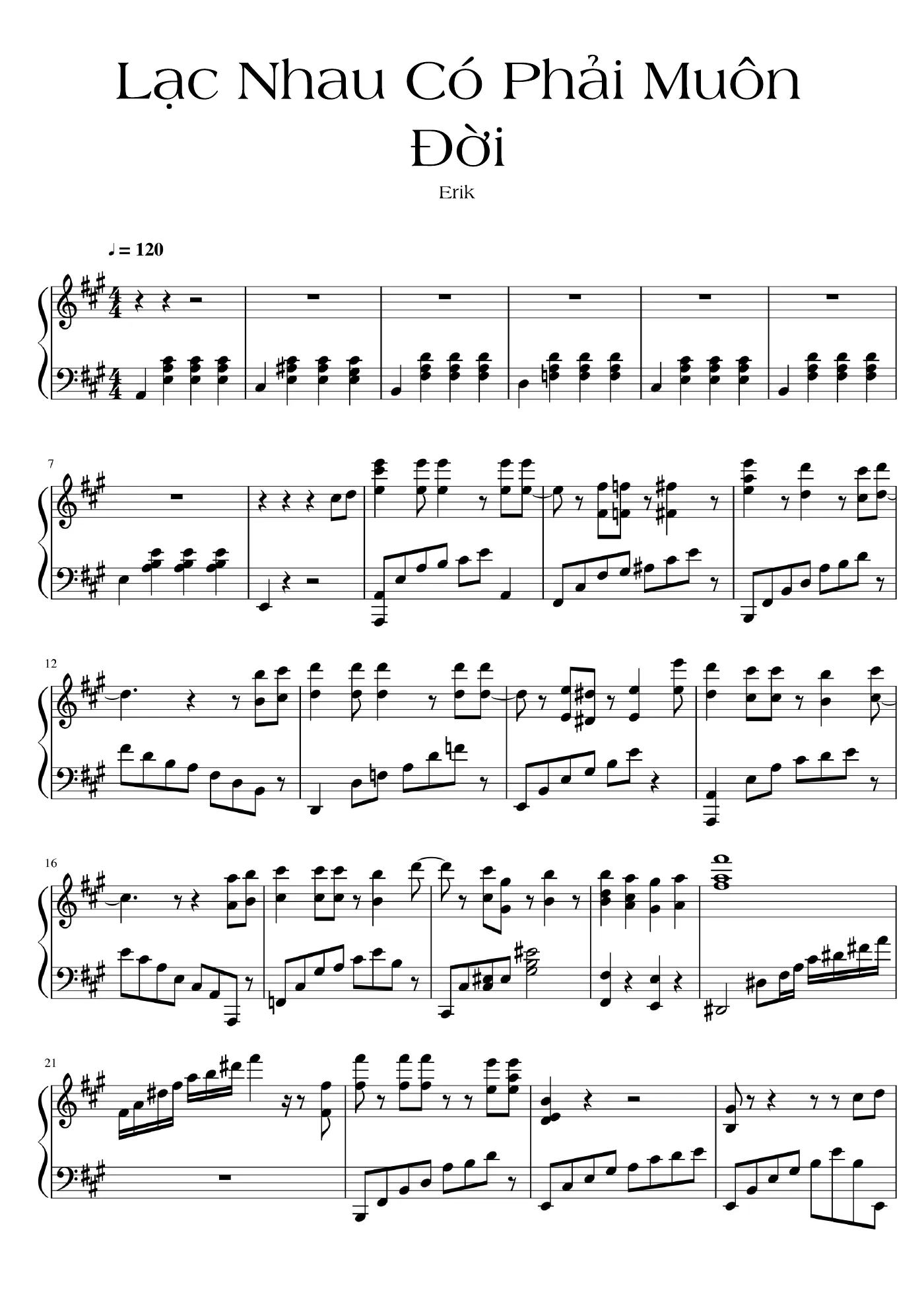 Lac Nhau Co Pha iMuon Doi Piano Sheet – page 1