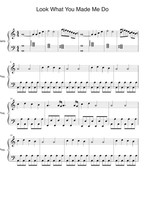 Look What You Made Me Do Score – page 1
