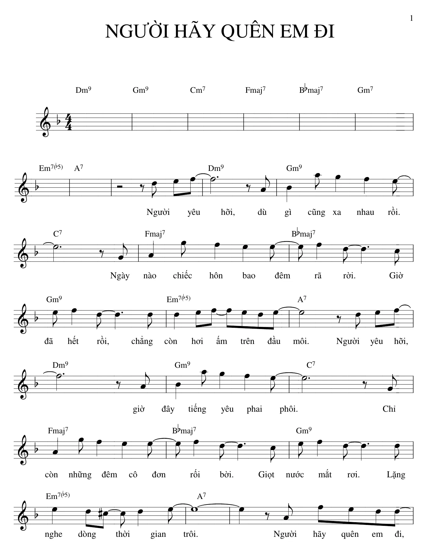 Nguoi Hay Quen Em Di Chords Lyrics – page 1