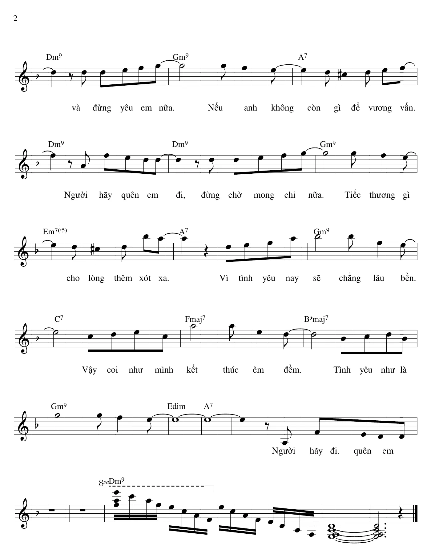 Nguoi Hay Quen Em Di Chords Lyrics – page 2