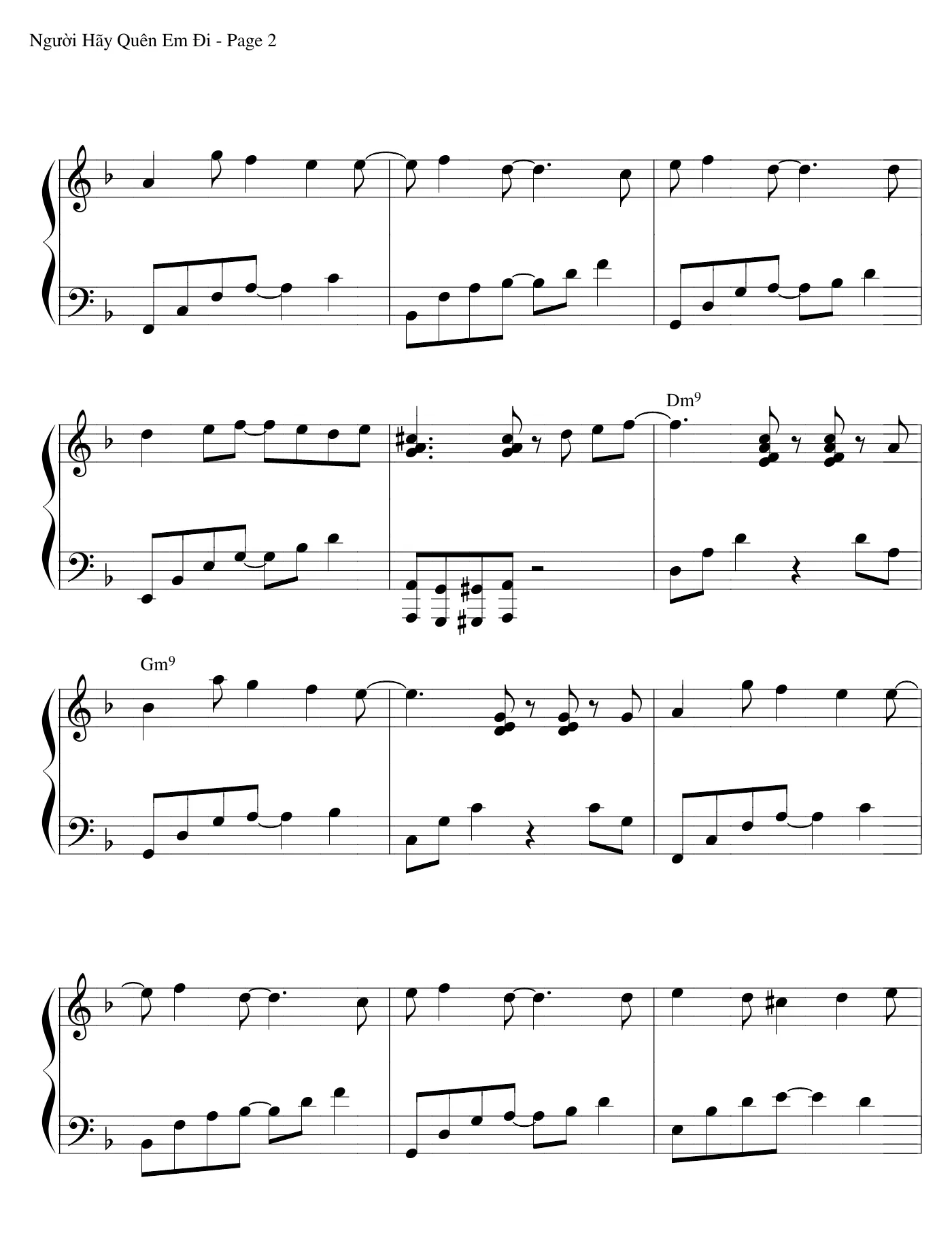 Nguoi Hay Quen Em Di Piano solo – page 2