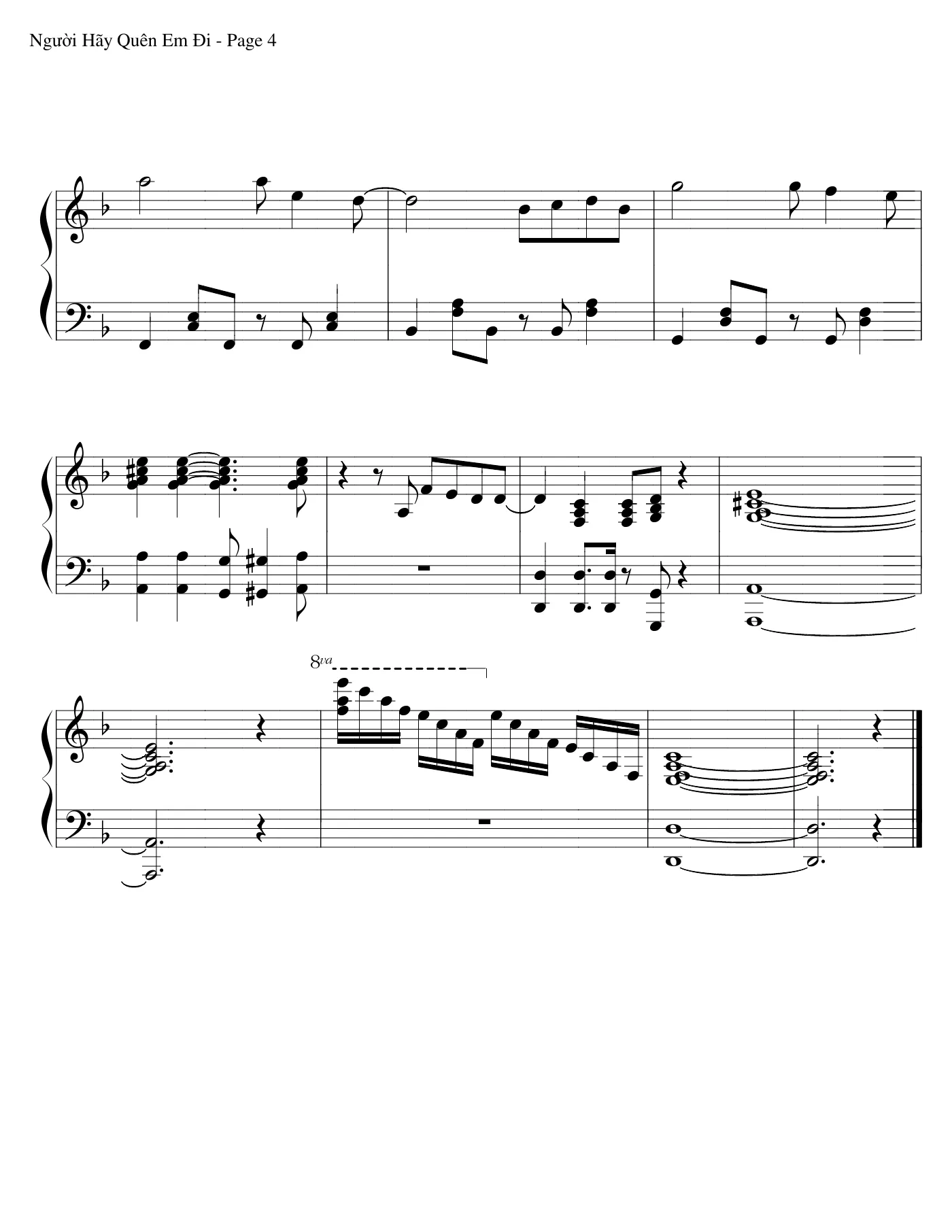 Nguoi Hay Quen Em Di Piano solo – page 4