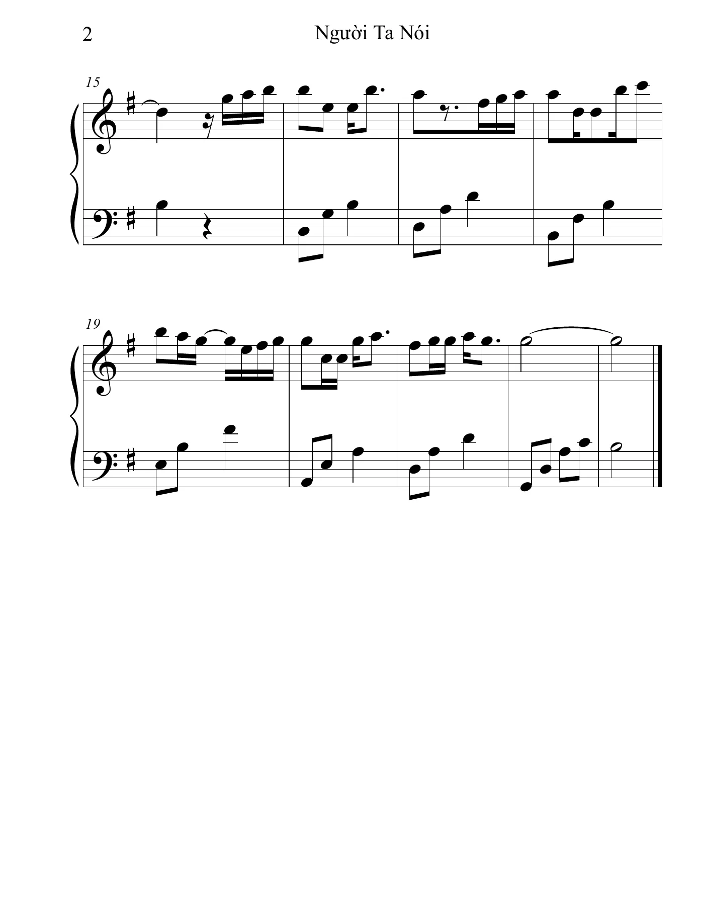Nguoi Ta Noi Piano Sheet – page 2