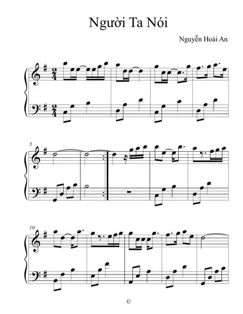Nguoi Ta Noi Piano Sheet – trang 1