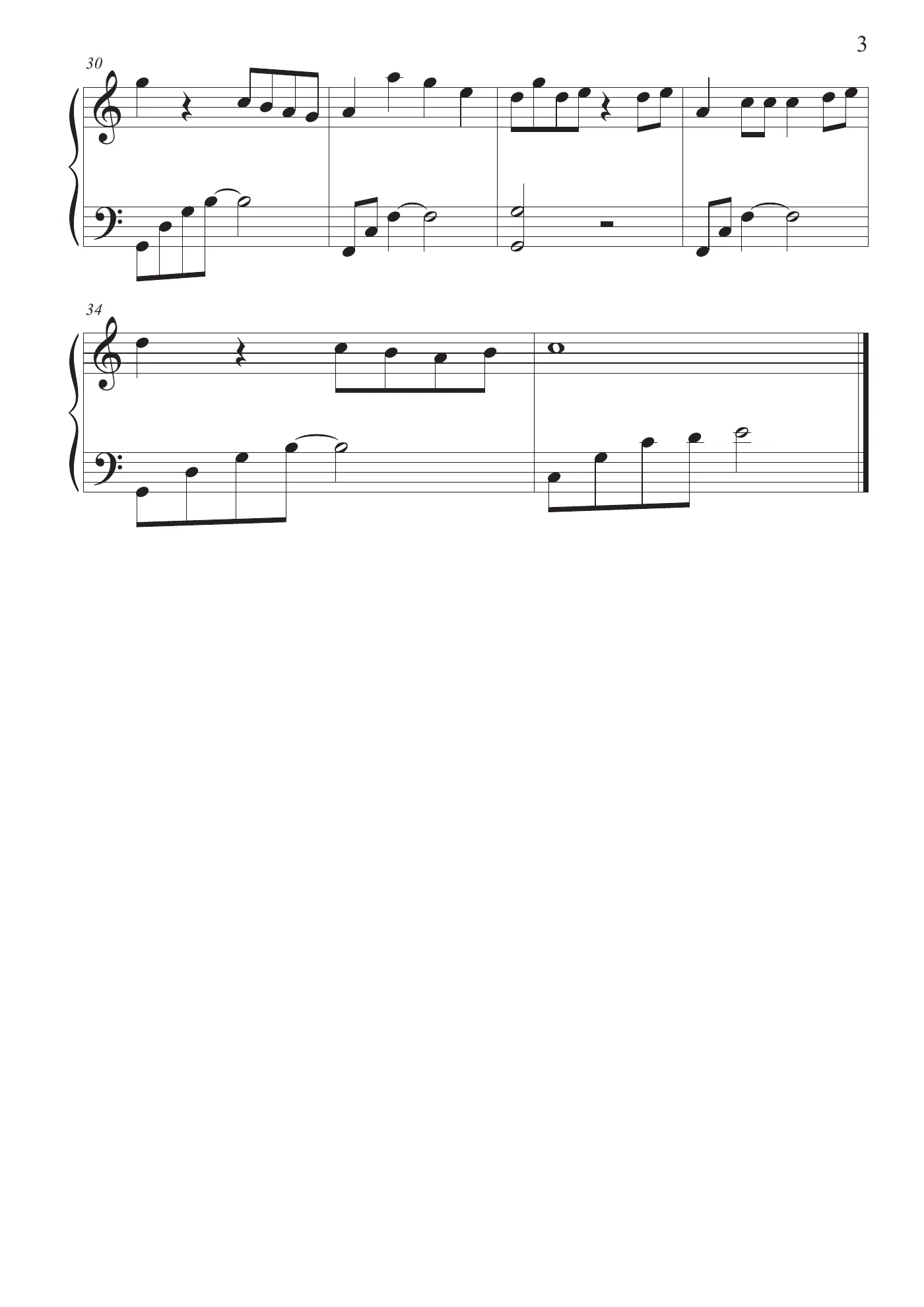 Nhu Ngay Hom Qua Piano Sheet Score – trang 3