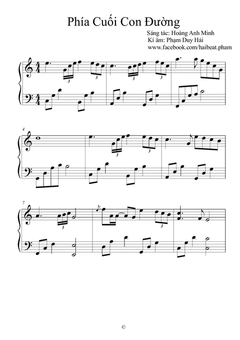 Phia Cuoi Con Duong Thuy Chi Piano Sheet – trang 1