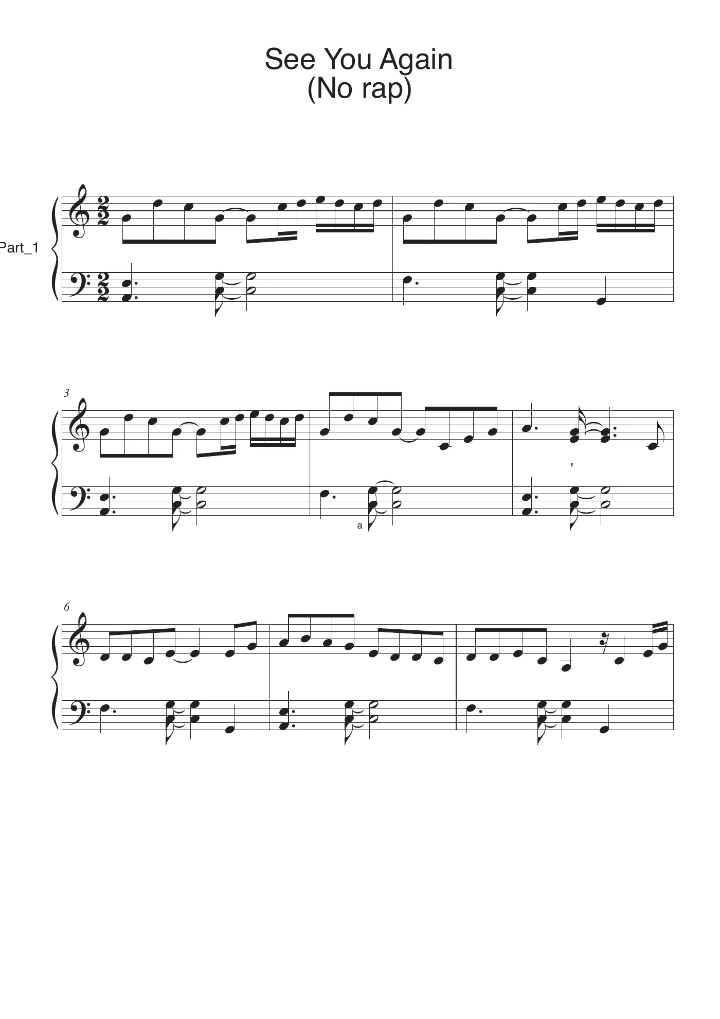 See You Again Score – trang 1
