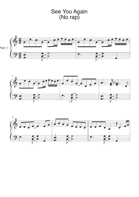 See You Again Score – trang 1