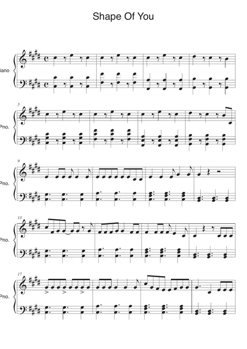 Shape Of You Score – trang 1