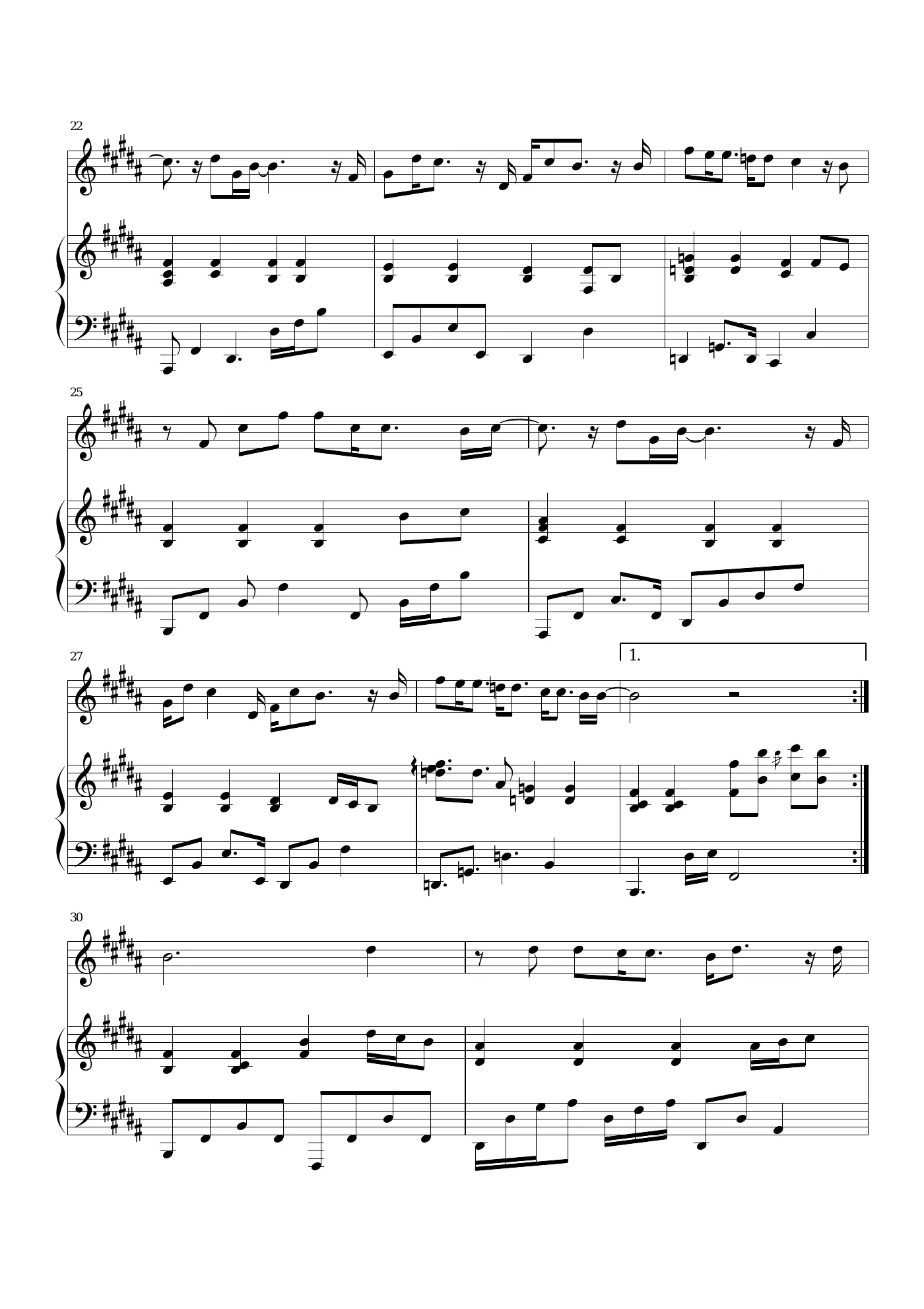toi da yeu mot thien than piano sheet – page 3