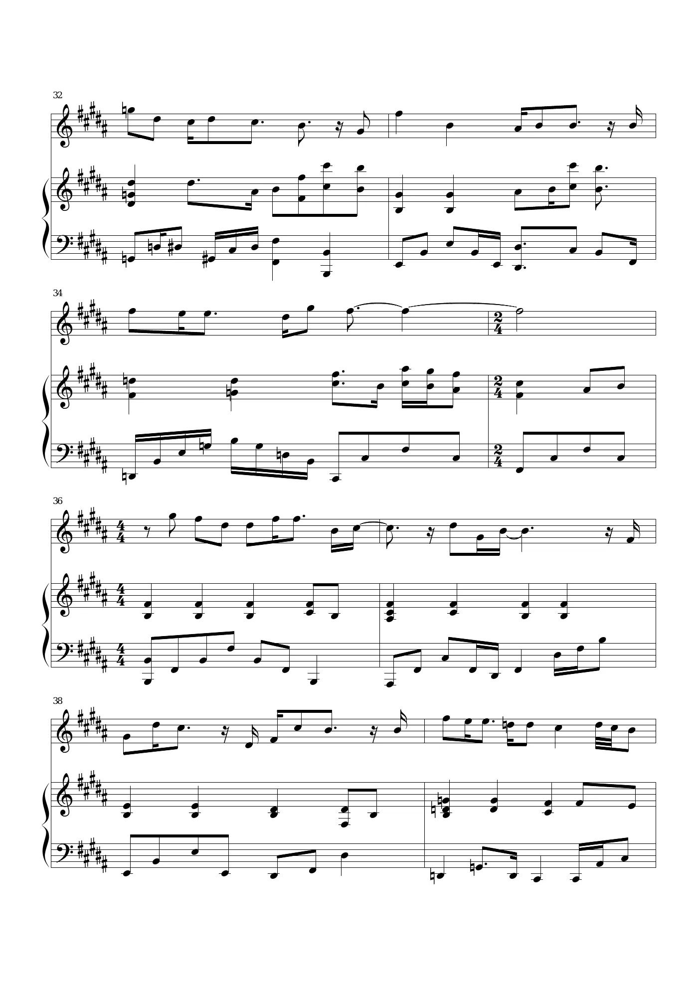 toi da yeu mot thien than piano sheet – page 4