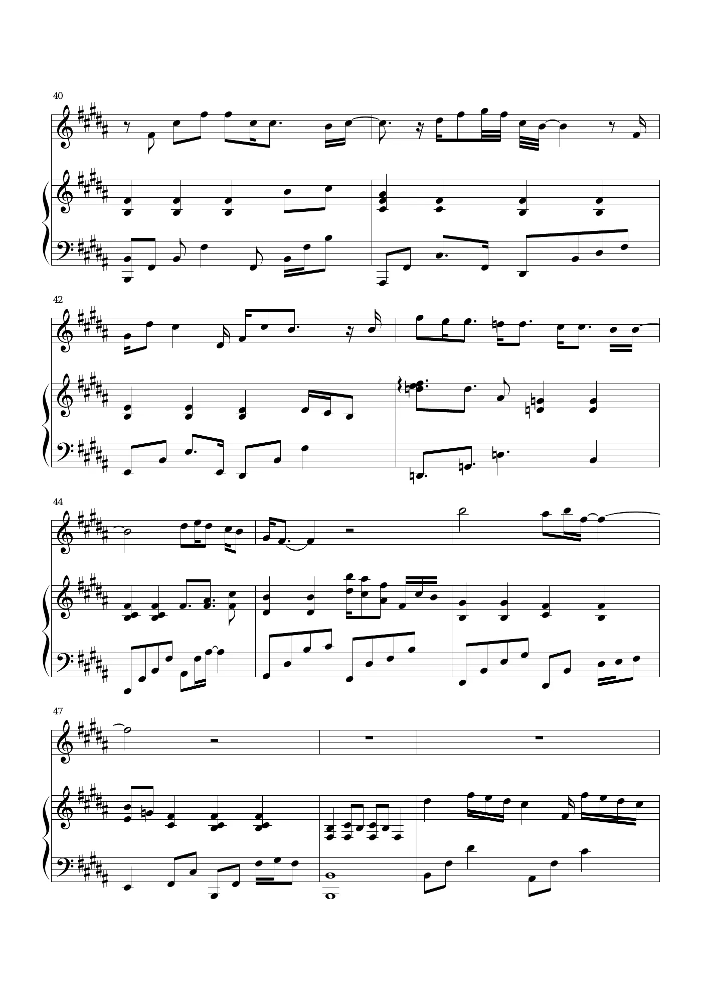 toi da yeu mot thien than piano sheet – page 5