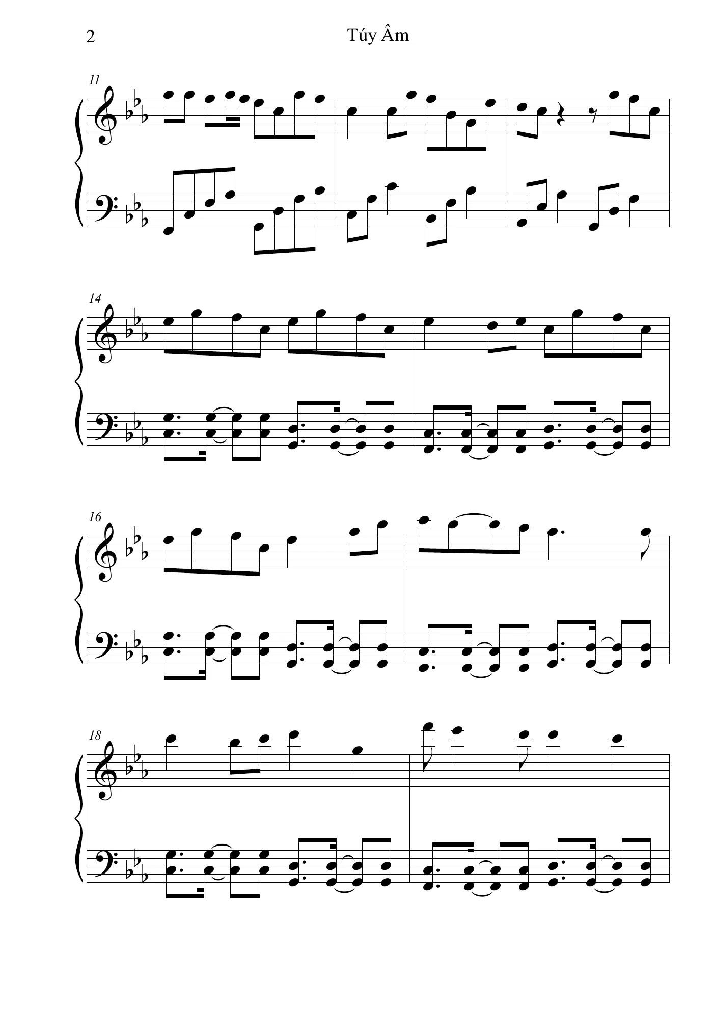 Tuy Am Piano Sheet – page 2
