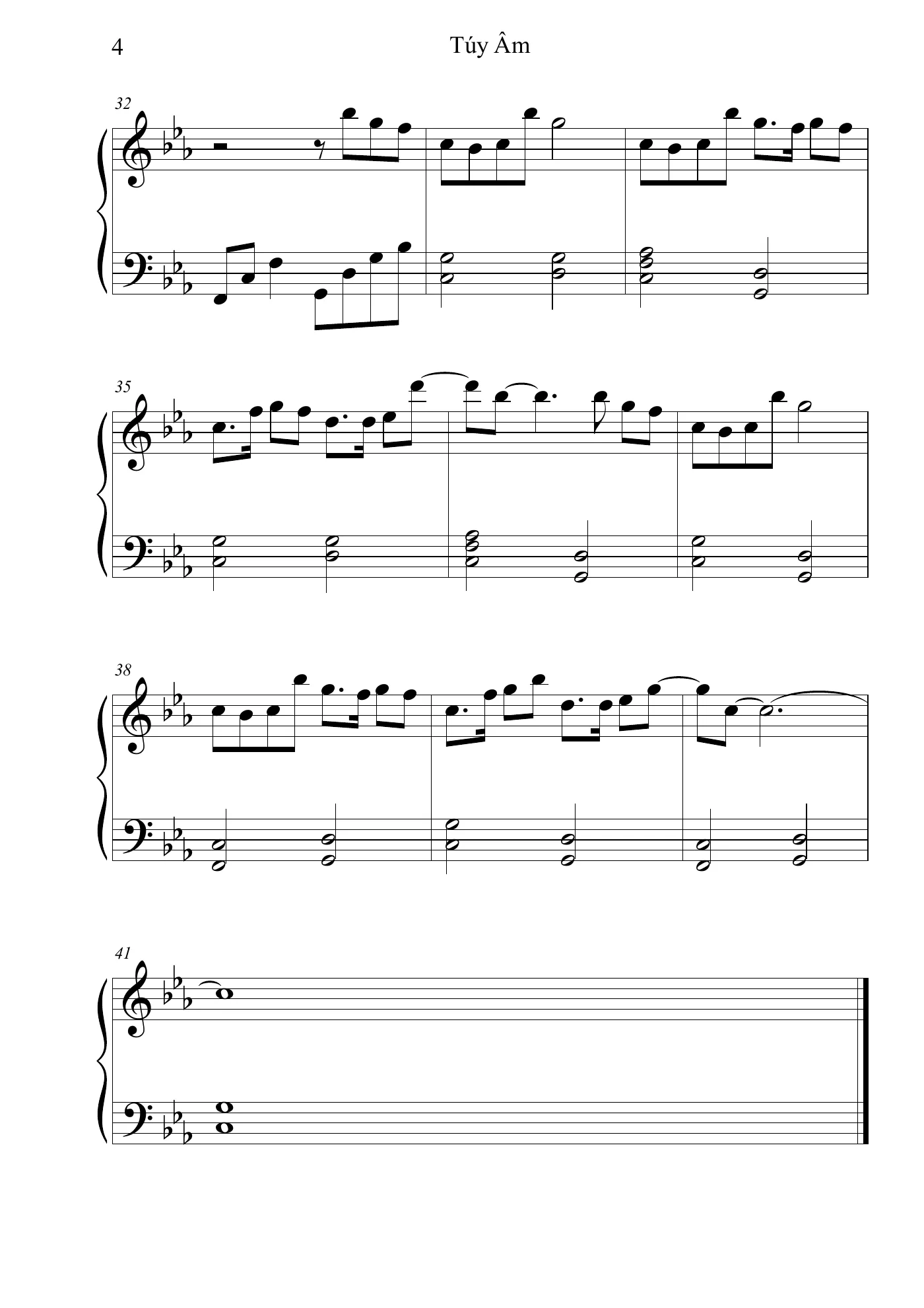 Tuy Am Piano Sheet – page 4