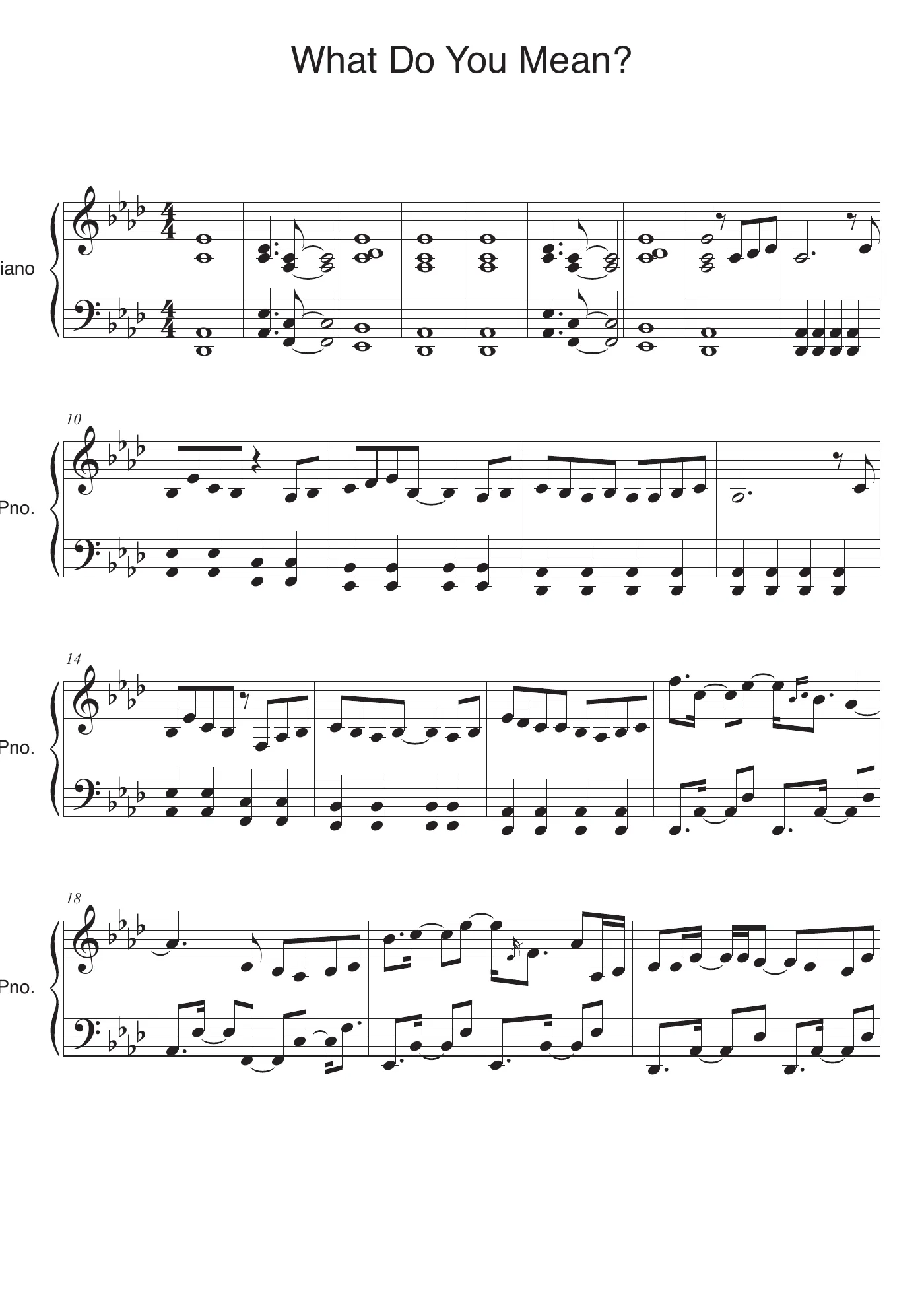 What Do You Mean Score – page 1