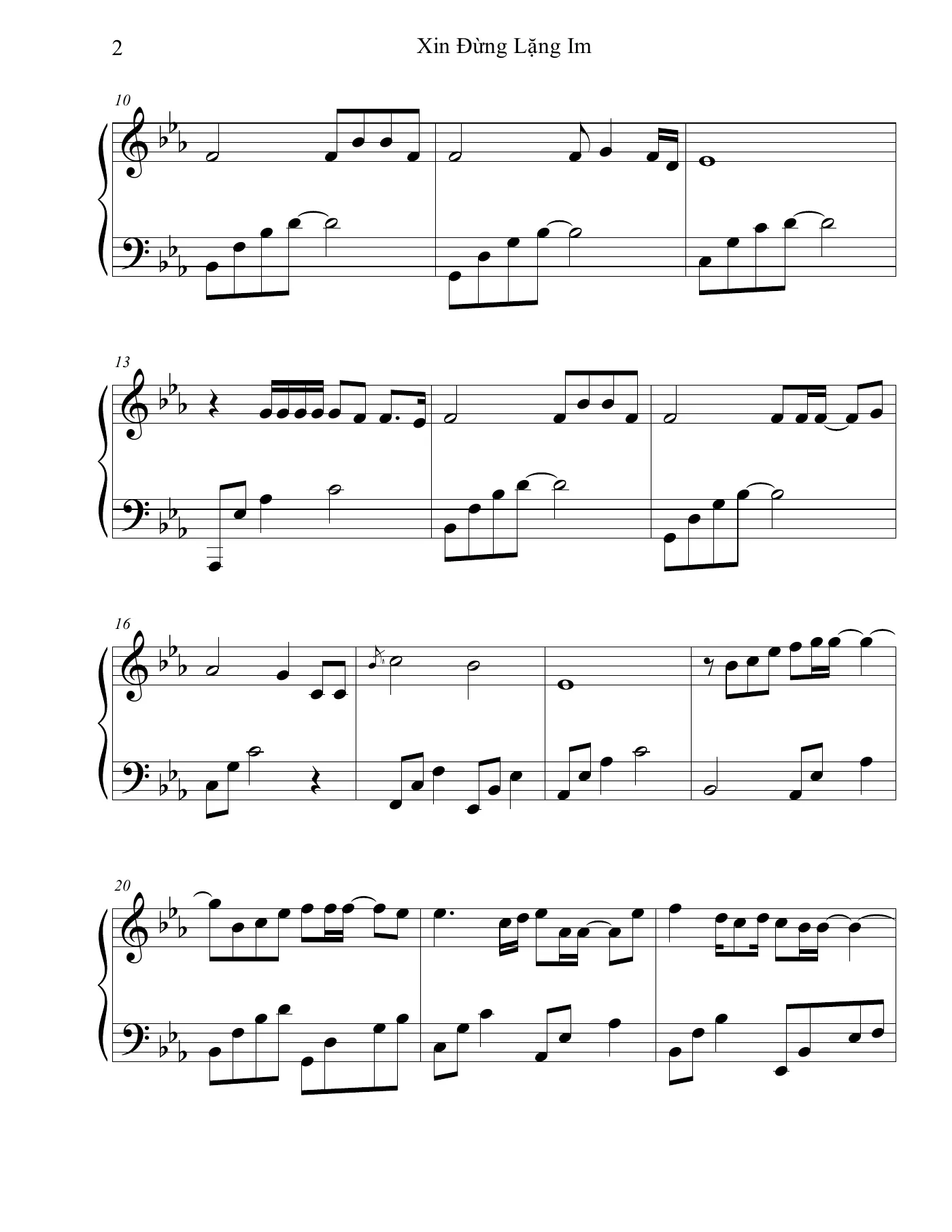 Xin Dung Lang Im Soobin Piano Sheet – page 2
