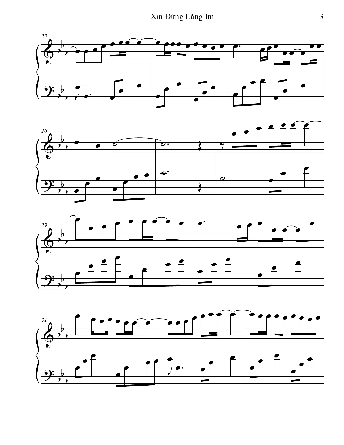 Xin Dung Lang Im Soobin Piano Sheet – page 3